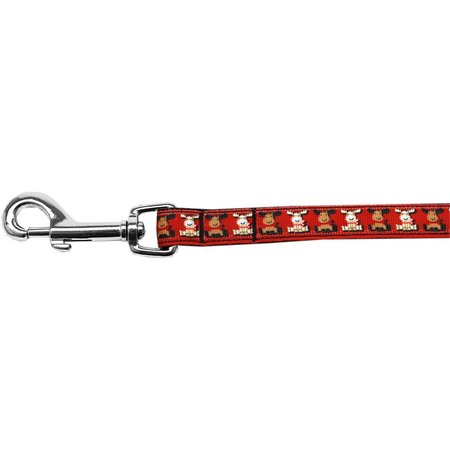 MIRAGE PET PRODUCTS Reindeer Nylon Ribbon Pet Leash 0.63 in. x 4 ft. 125-038 5804